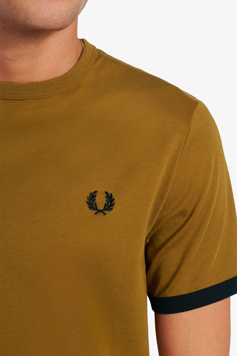 Camel Fred Perry Ringer Men's T Shirts | PH 1744FDNM